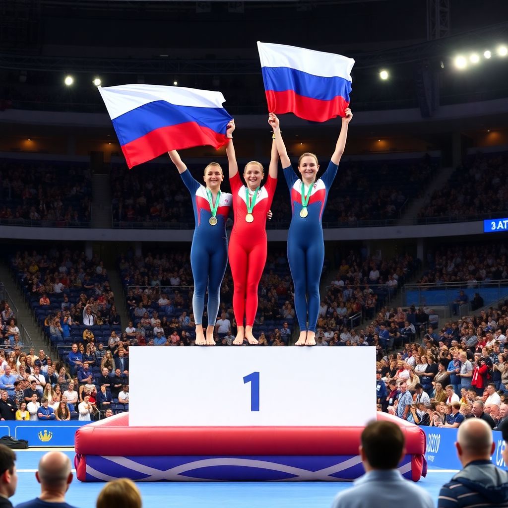 Российские батутисты стали чемпионами Европы в командном двойном минитрампе