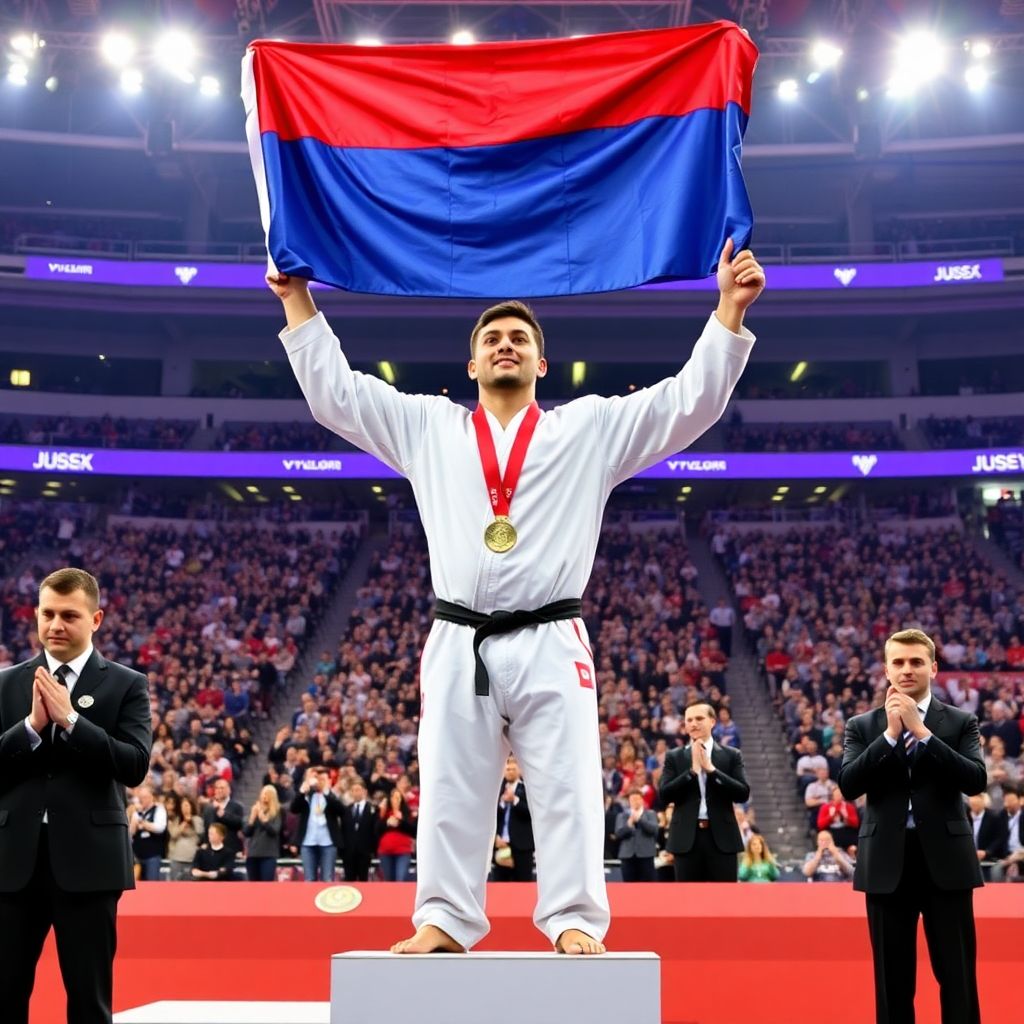 Гимн России вернулся на чемпионат Европы по дзюдо: золото Мурада Чопанова